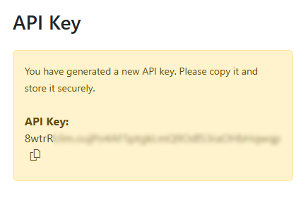 Copy API Key