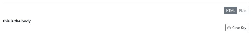 Email body decrypted