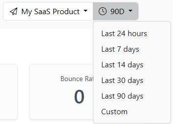 Dashboard filter date ranges