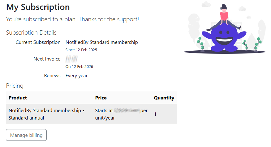 My subscription